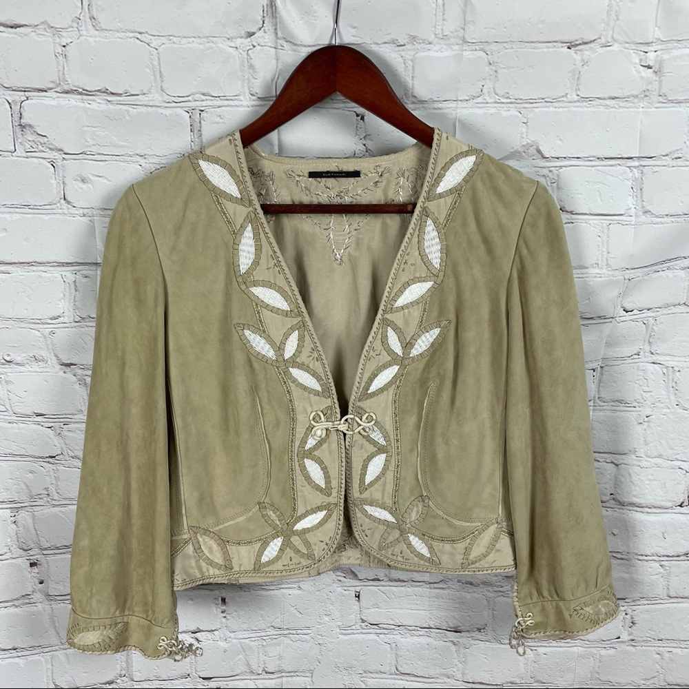 Elie Tahari tan suede jacket
